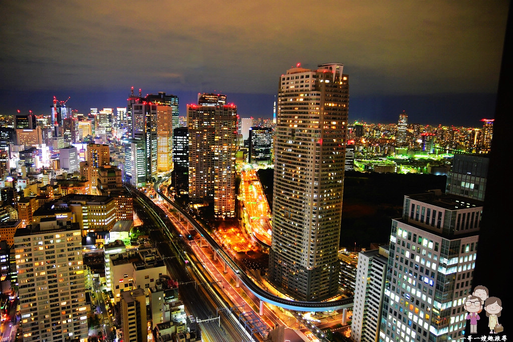 東京夜景｜JR濱松町站(浜松町駅)旁，40樓高的世界貿易中心大樓賞東京灣的璀璨夜景